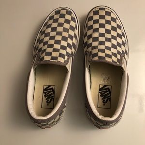 * VANS Off The Wall Grey and White Plaid Unisex Casual Women’s size 8 Sneakers
